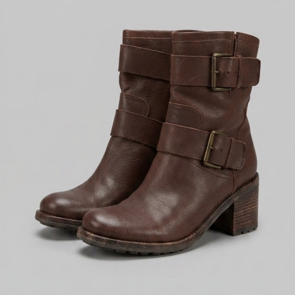 Sam Edelman Troy Brown Leather Ankle Boots  Size 8